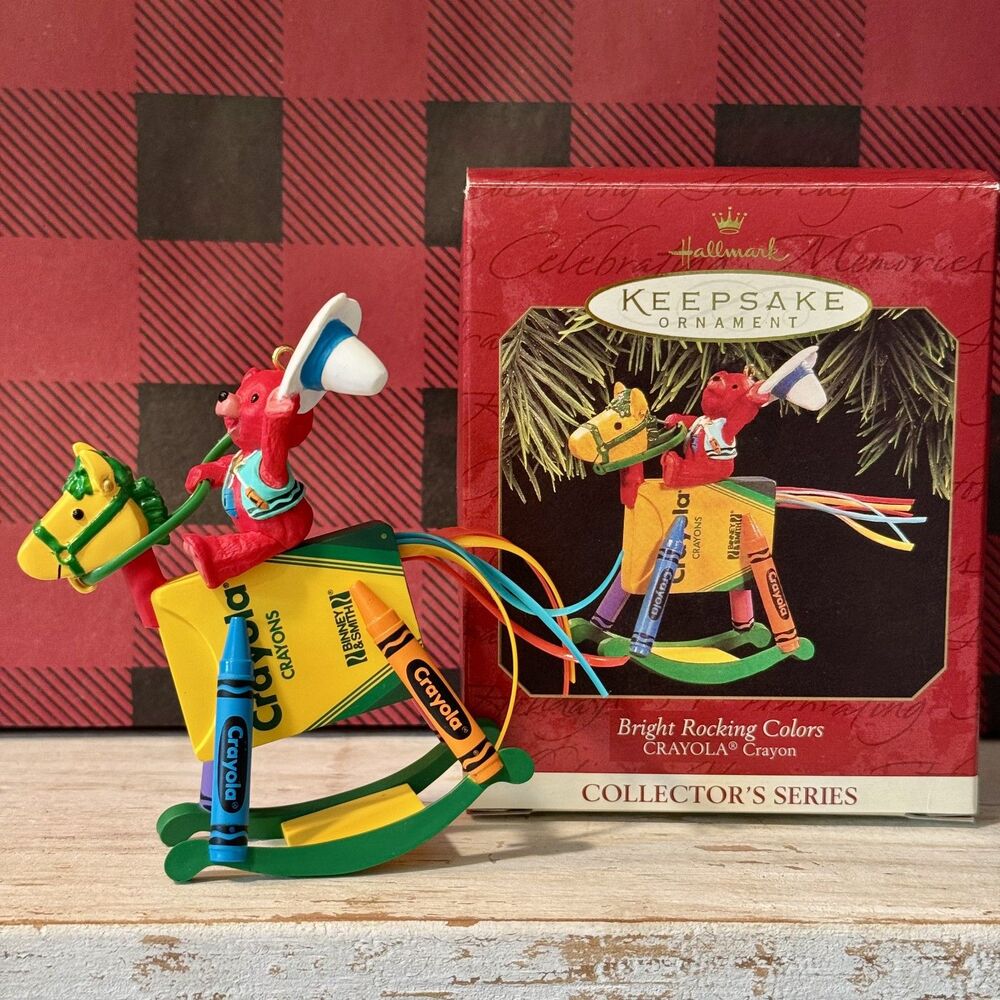 1997 Hallmark Crayola Crayons Bright Rocking Colors #9 Rodeo Bear Ornament